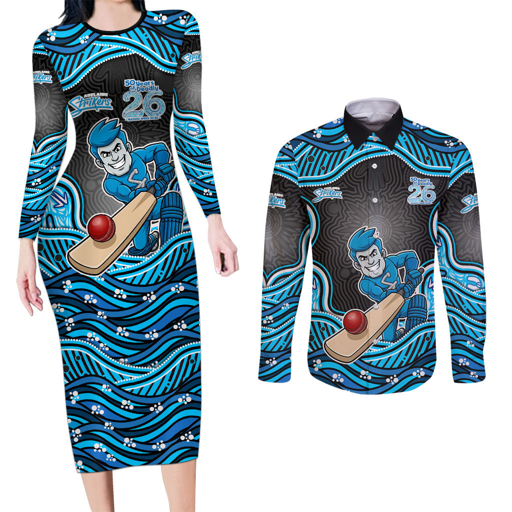 Adelaide Cricket NAIDOC Week 2026 Couples Matching Long Sleeve Bodycon Dress and Long Sleeve Button Shirt Aboriginal Indigenous - 50 Years of Deadly