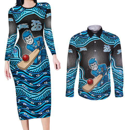 Adelaide Cricket NAIDOC Week 2026 Couples Matching Long Sleeve Bodycon Dress and Long Sleeve Button Shirt Aboriginal Indigenous - 50 Years of Deadly