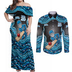 Adelaide Cricket NAIDOC Week 2026 Couples Matching Off Shoulder Maxi Dress and Long Sleeve Button Shirt Aboriginal Indigenous - 50 Years of Deadly