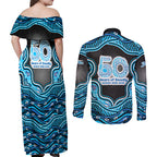 Adelaide Cricket NAIDOC Week 2026 Couples Matching Off Shoulder Maxi Dress and Long Sleeve Button Shirt Aboriginal Indigenous - 50 Years of Deadly