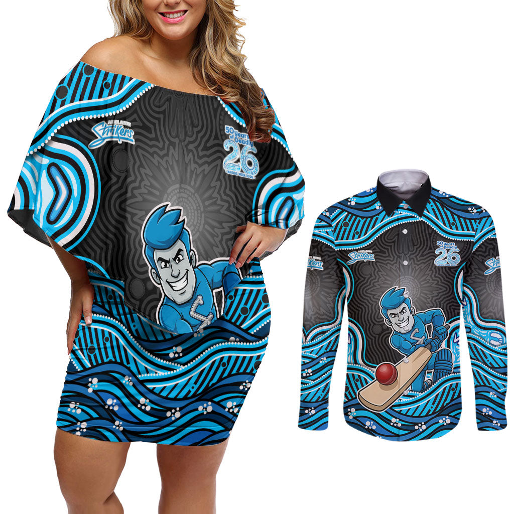 Adelaide Cricket NAIDOC Week 2026 Couples Matching Off Shoulder Short Dress and Long Sleeve Button Shirt Aboriginal Indigenous - 50 Years of Deadly
