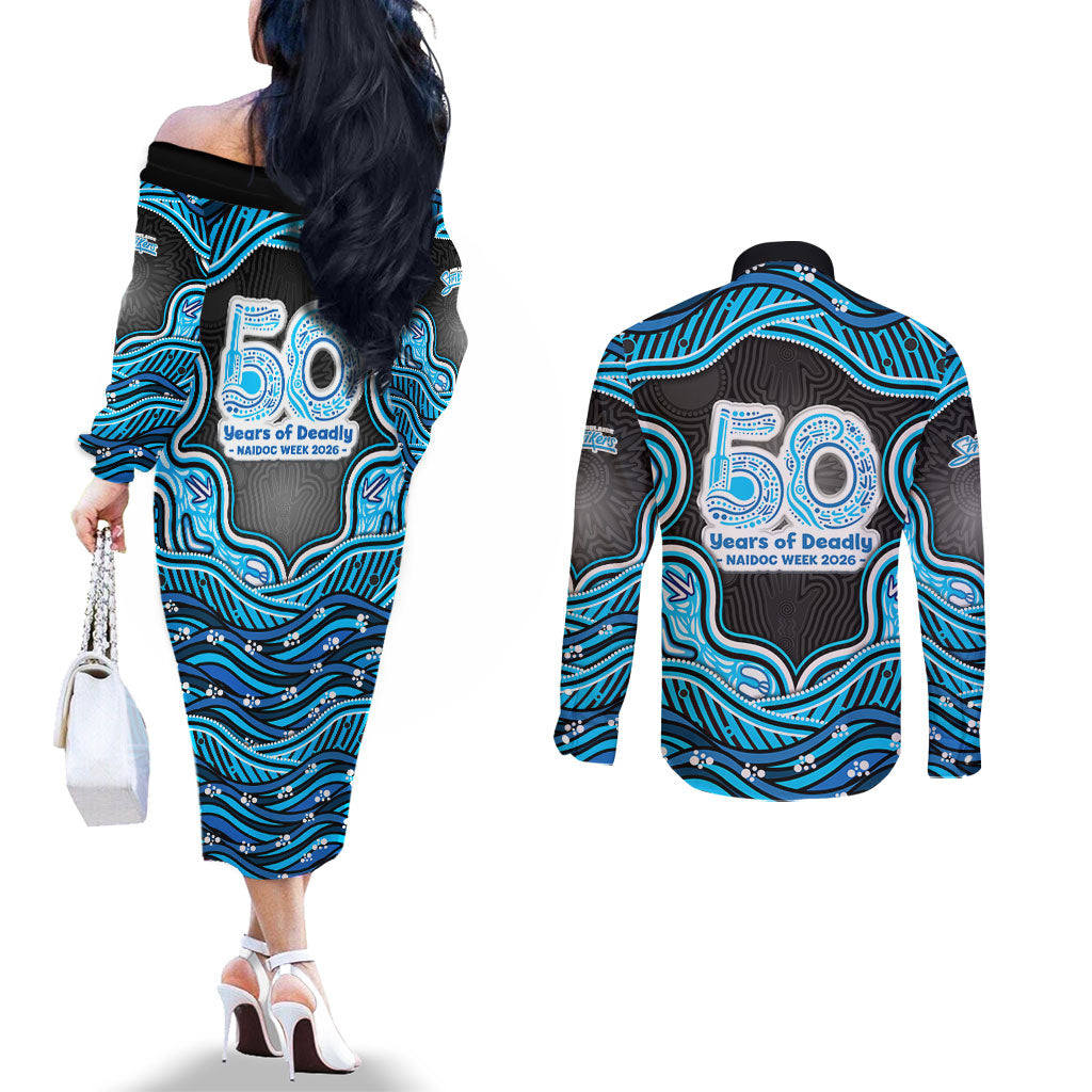 Adelaide Cricket NAIDOC Week 2026 Couples Matching Off The Shoulder Long Sleeve Dress and Long Sleeve Button Shirt Aboriginal Indigenous - 50 Years of Deadly