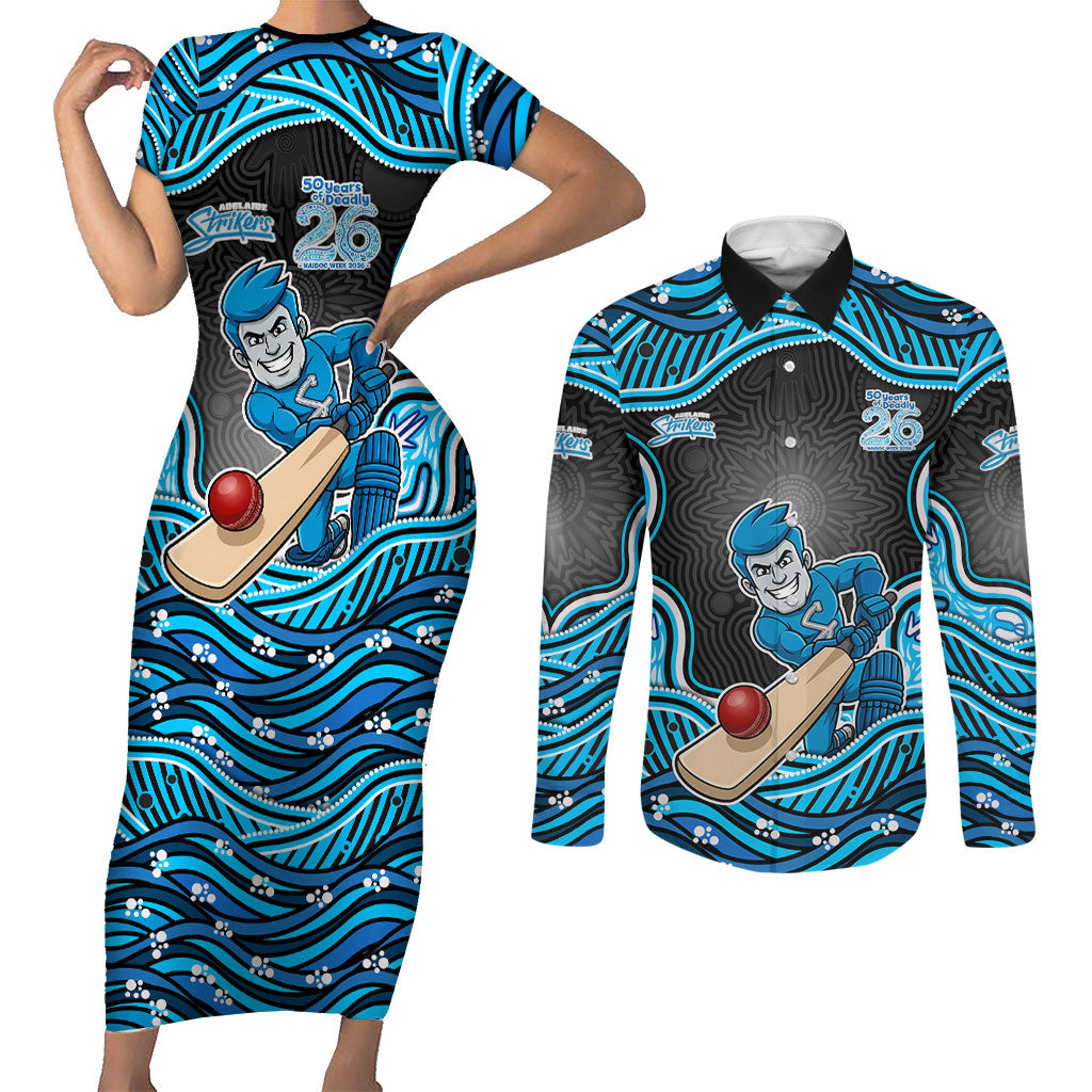 Adelaide Cricket NAIDOC Week 2026 Couples Matching Short Sleeve Bodycon Dress and Long Sleeve Button Shirt Aboriginal Indigenous - 50 Years of Deadly