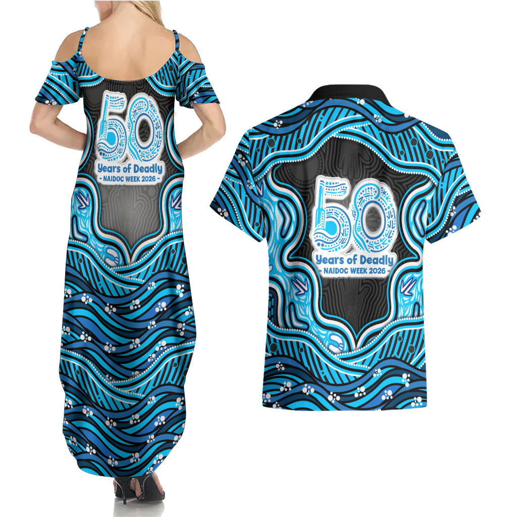 Adelaide Cricket NAIDOC Week 2026 Couples Matching Summer Maxi Dress and Hawaiian Shirt Aboriginal Indigenous - 50 Years of Deadly