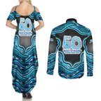 Adelaide Cricket NAIDOC Week 2026 Couples Matching Summer Maxi Dress and Long Sleeve Button Shirt Aboriginal Indigenous - 50 Years of Deadly