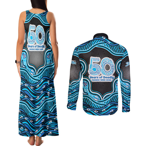 Adelaide Cricket NAIDOC Week 2026 Couples Matching Tank Maxi Dress and Long Sleeve Button Shirt Aboriginal Indigenous - 50 Years of Deadly