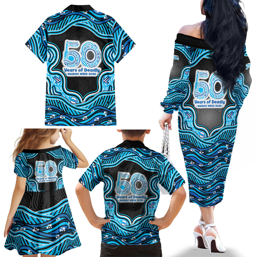 Adelaide Cricket NAIDOC Week 2026 Family Matching Off The Shoulder Long Sleeve Dress and Hawaiian Shirt Aboriginal Indigenous - 50 Years of Deadly