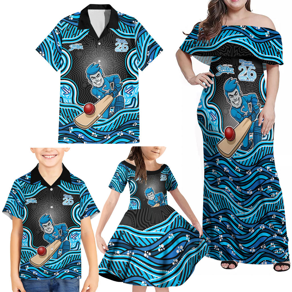 Adelaide Cricket NAIDOC Week 2026 Family Matching Off Shoulder Maxi Dress and Hawaiian Shirt Aboriginal Indigenous - 50 Years of Deadly