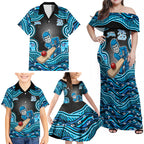 Adelaide Cricket NAIDOC Week 2026 Family Matching Off Shoulder Maxi Dress and Hawaiian Shirt Aboriginal Indigenous - 50 Years of Deadly