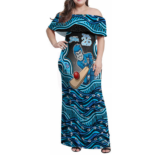 Adelaide Cricket NAIDOC Week 2026 Family Matching Off Shoulder Maxi Dress and Hawaiian Shirt Aboriginal Indigenous - 50 Years of Deadly