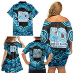 Adelaide Cricket NAIDOC Week 2026 Family Matching Off Shoulder Short Dress and Hawaiian Shirt Aboriginal Indigenous - 50 Years of Deadly