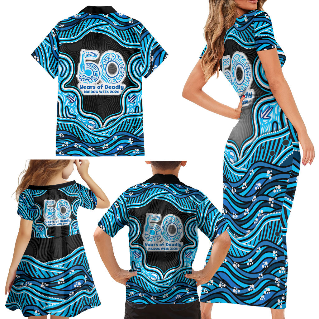 Adelaide Cricket NAIDOC Week 2026 Family Matching Short Sleeve Bodycon Dress and Hawaiian Shirt Aboriginal Indigenous - 50 Years of Deadly