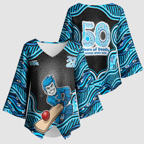Adelaide Cricket NAIDOC Week 2026 Kimono Sleeve Blouse Aboriginal Indigenous - 50 Years of Deadly