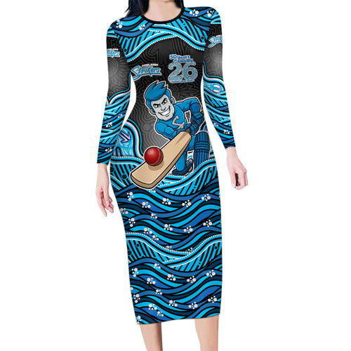 Adelaide Cricket NAIDOC Week 2026 Long Sleeve Bodycon Dress Aboriginal Indigenous - 50 Years of Deadly