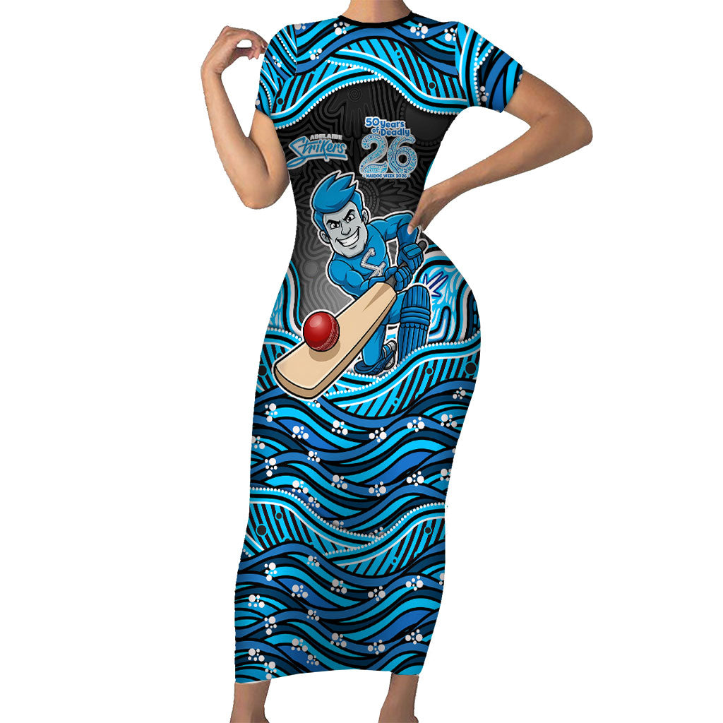 Adelaide Cricket NAIDOC Week 2026 Short Sleeve Bodycon Dress Aboriginal Indigenous - 50 Years of Deadly