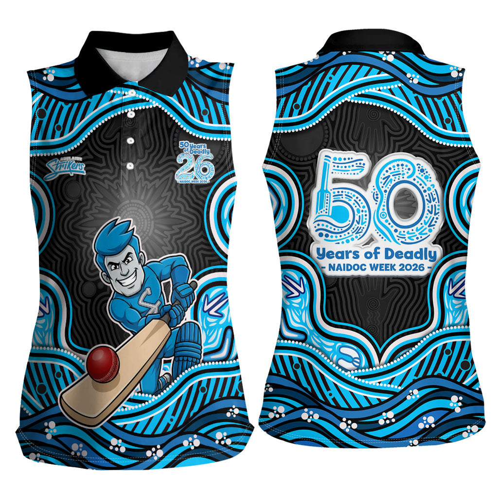 Adelaide Cricket NAIDOC Week 2026 Women Sleeveless Polo Shirt Aboriginal Indigenous - 50 Years of Deadly