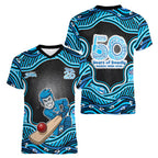 Adelaide Cricket NAIDOC Week 2026 Women V-Neck T-Shirt Aboriginal Indigenous - 50 Years of Deadly