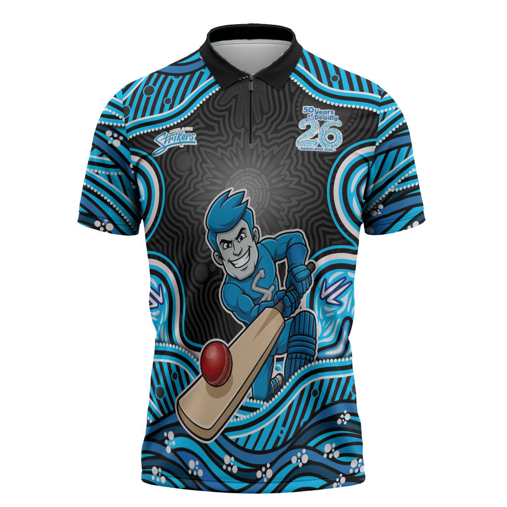 Adelaide Cricket NAIDOC Week 2026 Zipper Polo Shirt Aboriginal Indigenous - 50 Years of Deadly