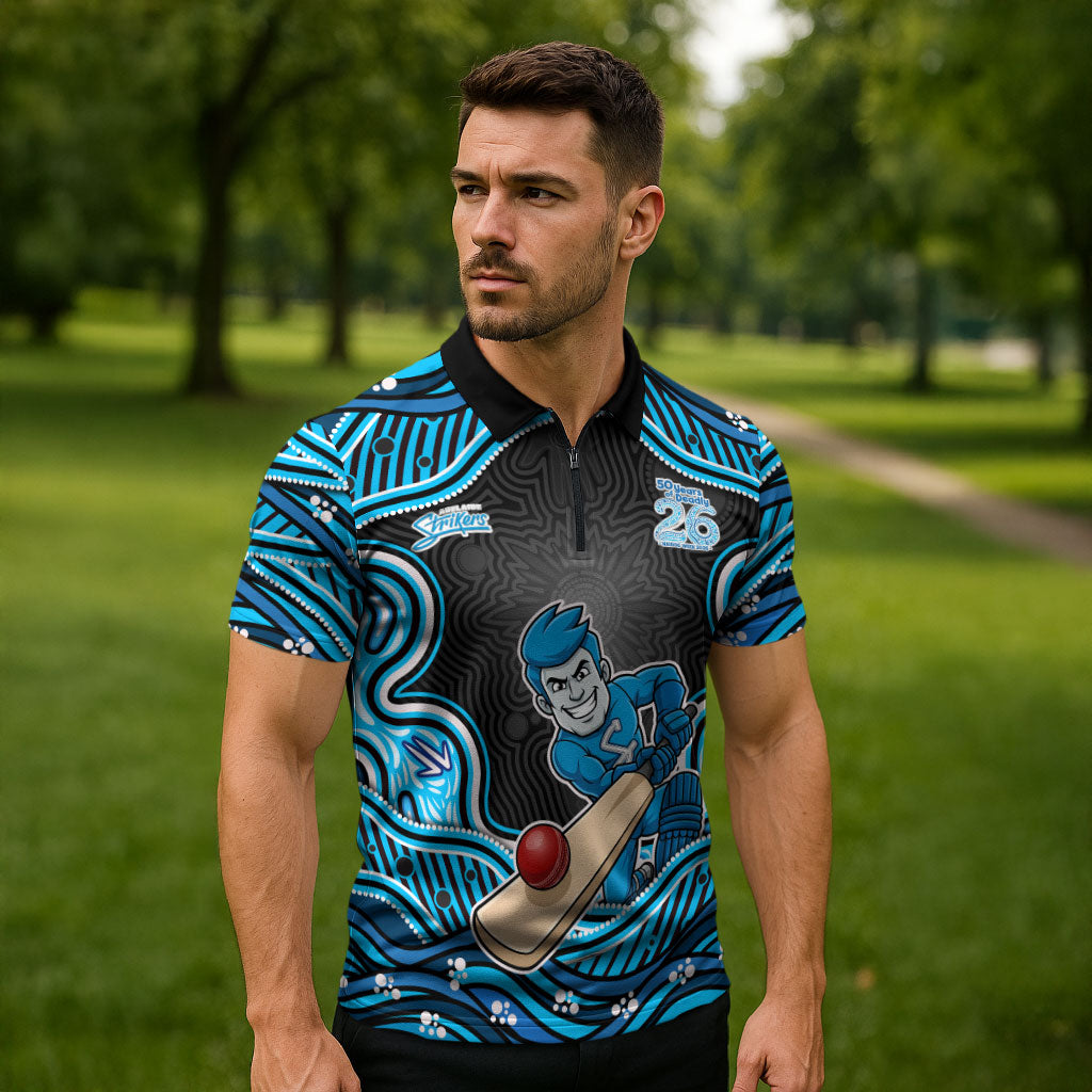 Adelaide Cricket NAIDOC Week 2026 Zipper Polo Shirt Aboriginal Indigenous - 50 Years of Deadly