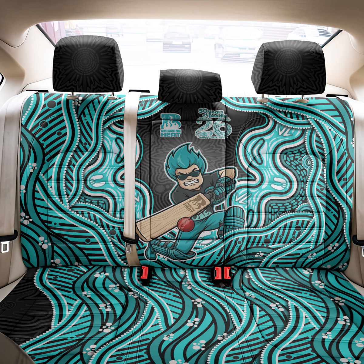 Brisbane Heat NAIDOC Week 2026 Back Car Seat Cover Aboriginal Indigenous - 50 Years of Deadly