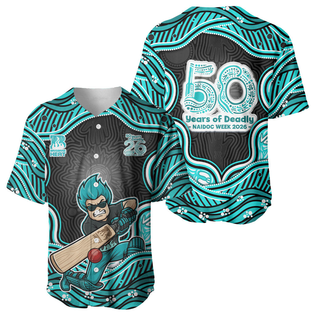Brisbane Heat NAIDOC Week 2026 Baseball Jersey Aboriginal Indigenous - 50 Years of Deadly