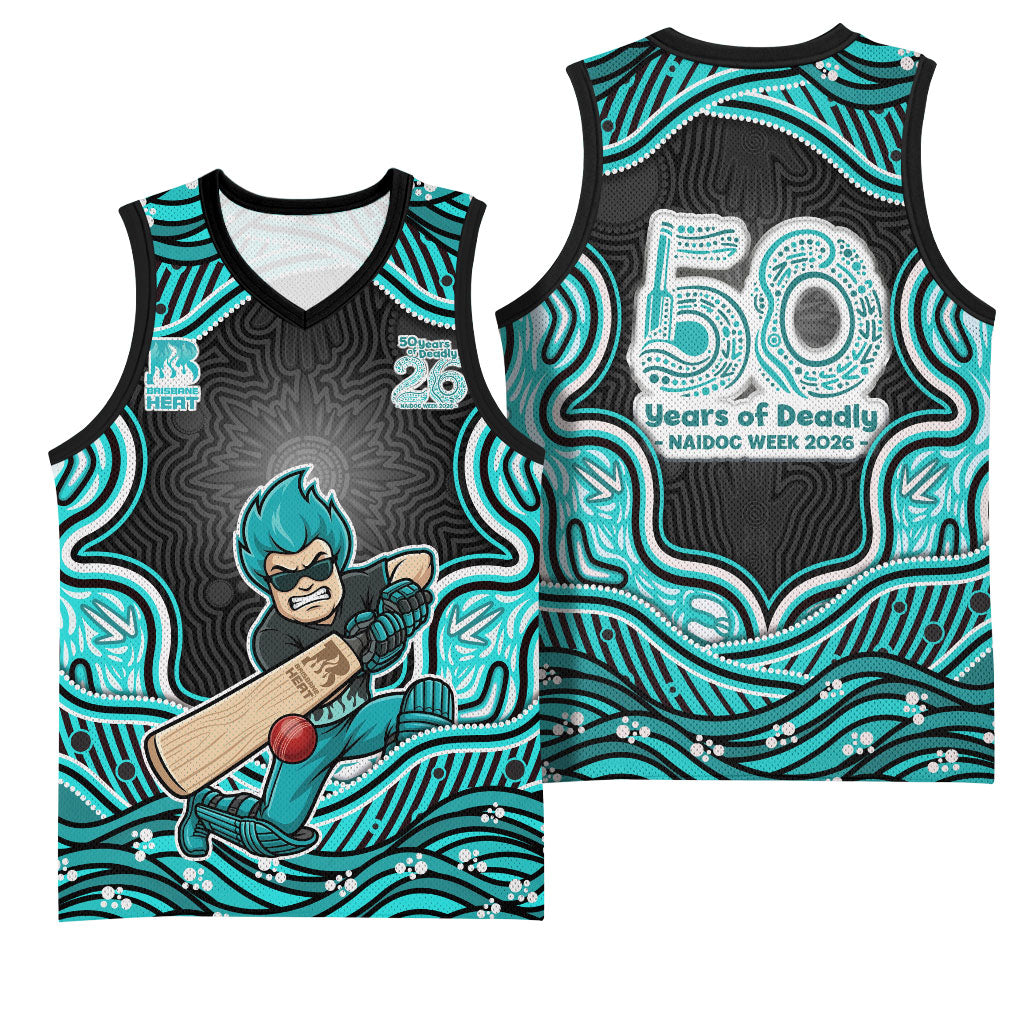 Brisbane Heat NAIDOC Week 2026 Basketball Jersey Aboriginal Indigenous - 50 Years of Deadly