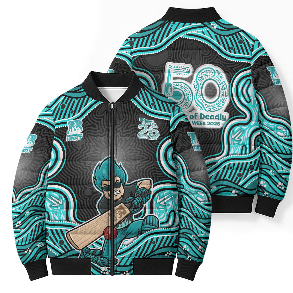 Brisbane Heat NAIDOC Week 2026 Bomber Puffer Jacket Aboriginal Indigenous - 50 Years of Deadly
