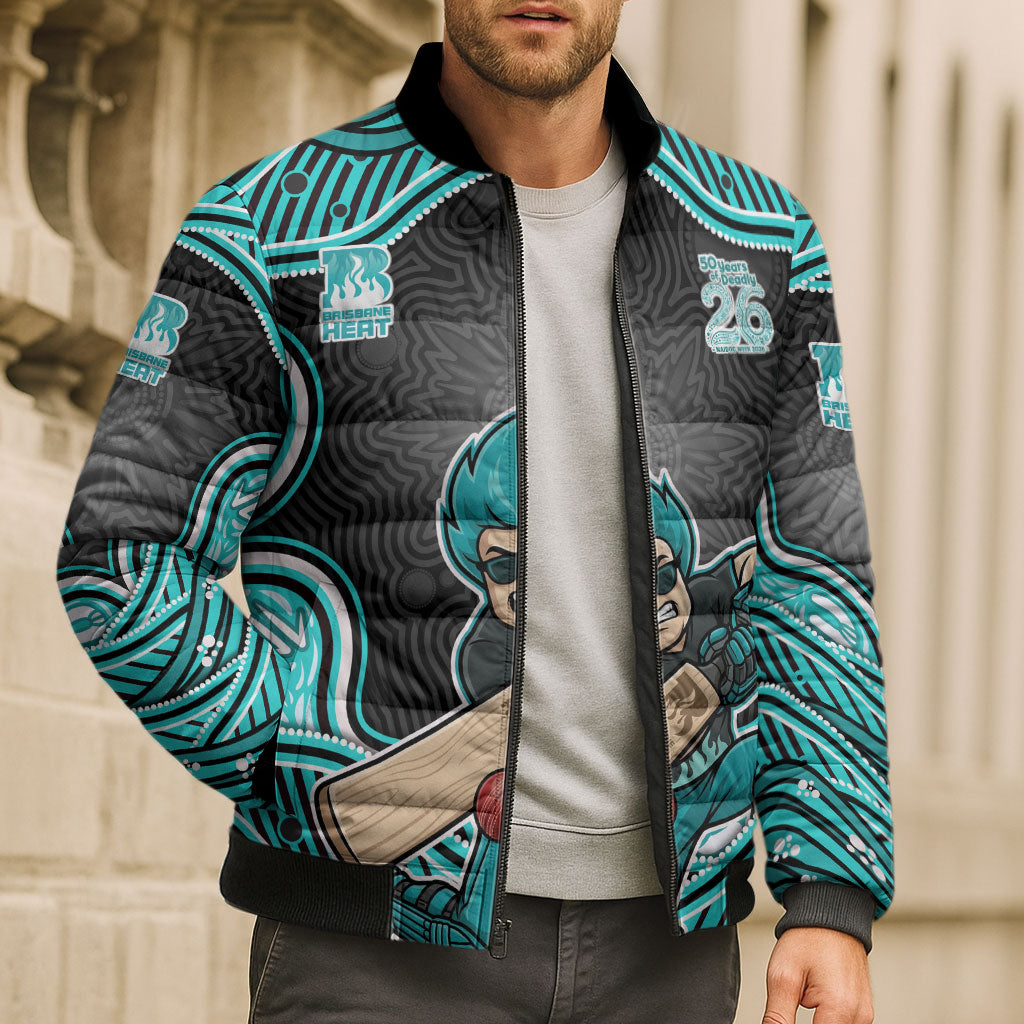 Brisbane Heat NAIDOC Week 2026 Bomber Puffer Jacket Aboriginal Indigenous - 50 Years of Deadly