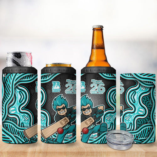 Brisbane Heat NAIDOC Week 2026 4 in 1 Can Cooler Tumbler Aboriginal Indigenous - 50 Years of Deadly