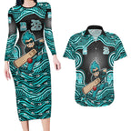 Brisbane Heat NAIDOC Week 2026 Couples Matching Long Sleeve Bodycon Dress and Hawaiian Shirt Aboriginal Indigenous - 50 Years of Deadly