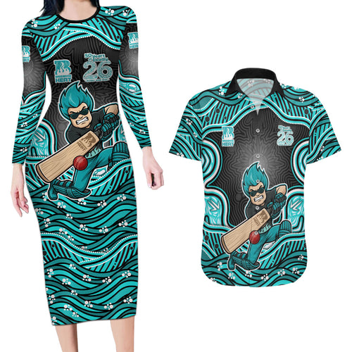 Brisbane Heat NAIDOC Week 2026 Couples Matching Long Sleeve Bodycon Dress and Hawaiian Shirt Aboriginal Indigenous - 50 Years of Deadly