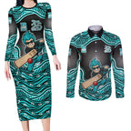 Brisbane Heat NAIDOC Week 2026 Couples Matching Long Sleeve Bodycon Dress and Long Sleeve Button Shirt Aboriginal Indigenous - 50 Years of Deadly