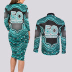 Brisbane Heat NAIDOC Week 2026 Couples Matching Long Sleeve Bodycon Dress and Long Sleeve Button Shirt Aboriginal Indigenous - 50 Years of Deadly