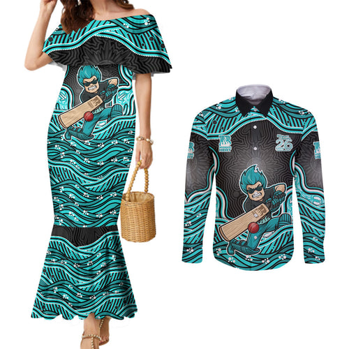 Brisbane Heat NAIDOC Week 2026 Couples Matching Mermaid Dress and Long Sleeve Button Shirt Aboriginal Indigenous - 50 Years of Deadly