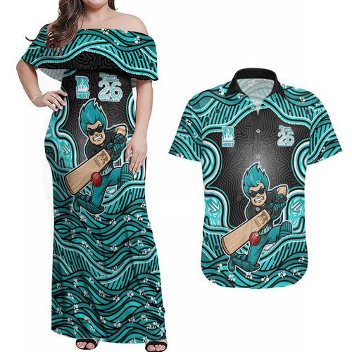 Brisbane Heat NAIDOC Week 2026 Couples Matching Off Shoulder Maxi Dress and Hawaiian Shirt Aboriginal Indigenous - 50 Years of Deadly