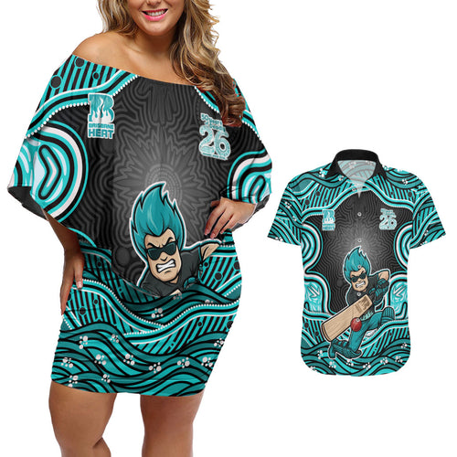 Brisbane Heat NAIDOC Week 2026 Couples Matching Off Shoulder Short Dress and Hawaiian Shirt Aboriginal Indigenous - 50 Years of Deadly