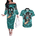 Brisbane Heat NAIDOC Week 2026 Couples Matching Off The Shoulder Long Sleeve Dress and Hawaiian Shirt Aboriginal Indigenous - 50 Years of Deadly