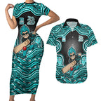 Brisbane Heat NAIDOC Week 2026 Couples Matching Short Sleeve Bodycon Dress and Hawaiian Shirt Aboriginal Indigenous - 50 Years of Deadly