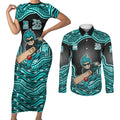 Brisbane Heat NAIDOC Week 2026 Couples Matching Short Sleeve Bodycon Dress and Long Sleeve Button Shirt Aboriginal Indigenous - 50 Years of Deadly