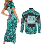 Brisbane Heat NAIDOC Week 2026 Couples Matching Short Sleeve Bodycon Dress and Long Sleeve Button Shirt Aboriginal Indigenous - 50 Years of Deadly