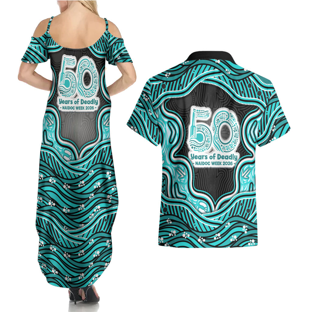 Brisbane Heat NAIDOC Week 2026 Couples Matching Summer Maxi Dress and Hawaiian Shirt Aboriginal Indigenous - 50 Years of Deadly