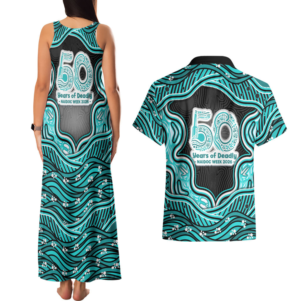 Brisbane Heat NAIDOC Week 2026 Couples Matching Tank Maxi Dress and Hawaiian Shirt Aboriginal Indigenous - 50 Years of Deadly
