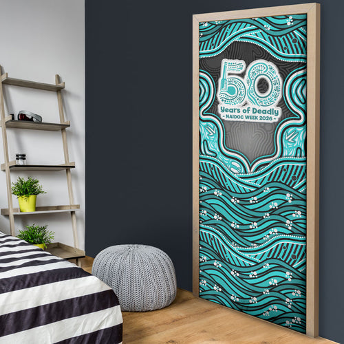 Brisbane Heat NAIDOC Week 2026 Door Cover Aboriginal Indigenous - 50 Years of Deadly