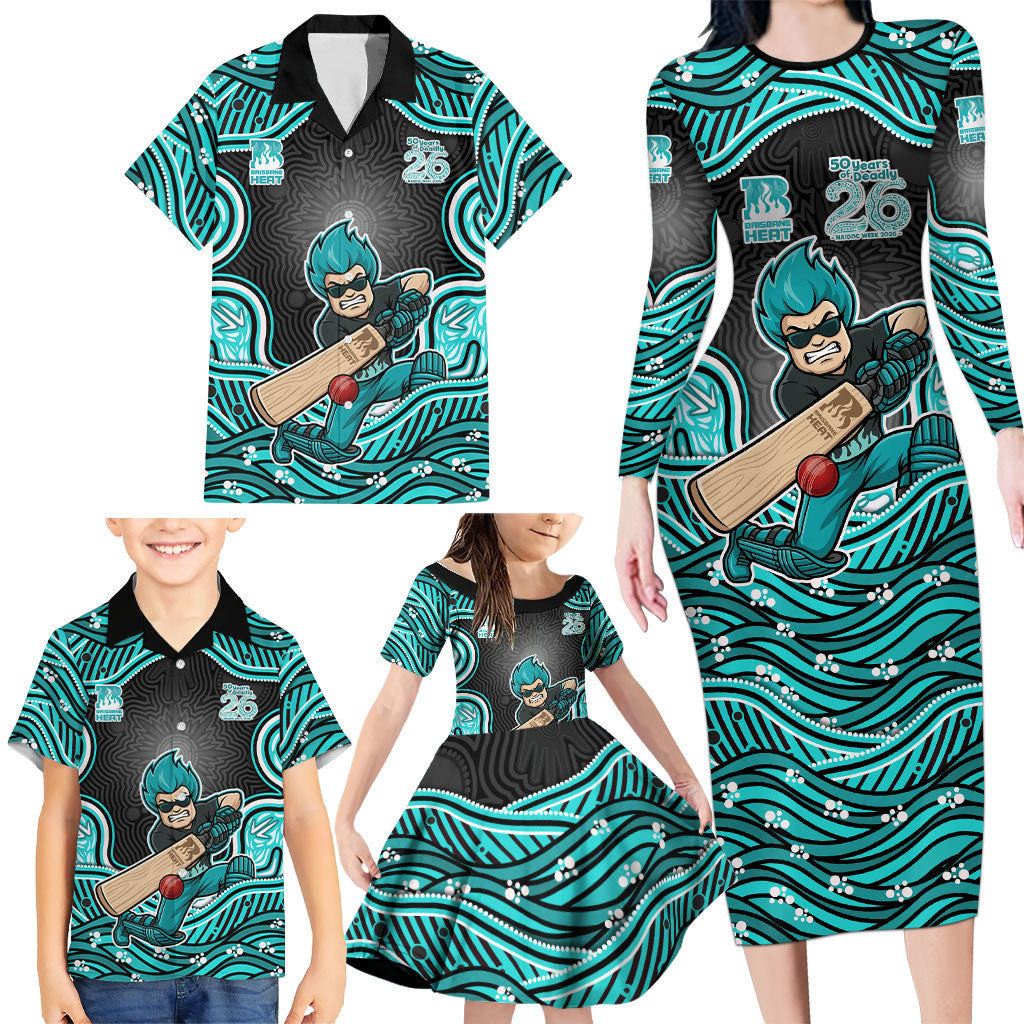 Brisbane Heat NAIDOC Week 2026 Family Matching Long Sleeve Bodycon Dress and Hawaiian Shirt Aboriginal Indigenous - 50 Years of Deadly