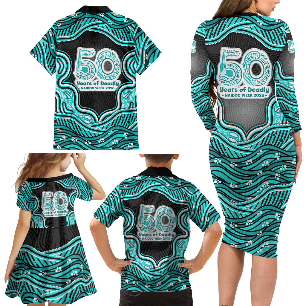 Brisbane Heat NAIDOC Week 2026 Family Matching Long Sleeve Bodycon Dress and Hawaiian Shirt Aboriginal Indigenous - 50 Years of Deadly