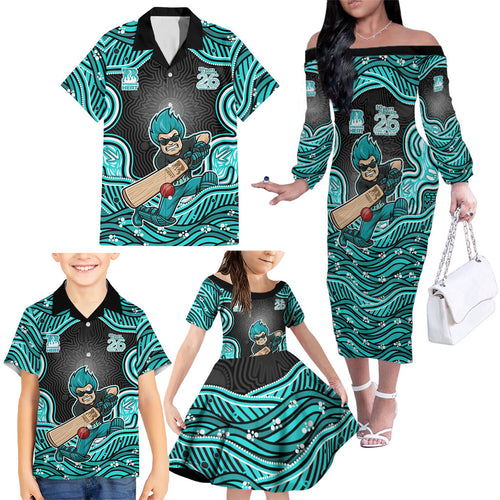 Brisbane Heat NAIDOC Week 2026 Family Matching Off The Shoulder Long Sleeve Dress and Hawaiian Shirt Aboriginal Indigenous - 50 Years of Deadly