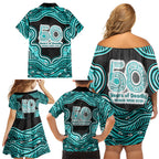 Brisbane Heat NAIDOC Week 2026 Family Matching Off Shoulder Short Dress and Hawaiian Shirt Aboriginal Indigenous - 50 Years of Deadly