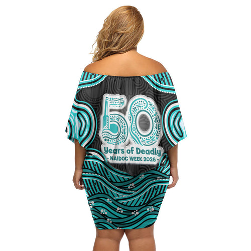 Brisbane Heat NAIDOC Week 2026 Family Matching Off Shoulder Short Dress and Hawaiian Shirt Aboriginal Indigenous - 50 Years of Deadly