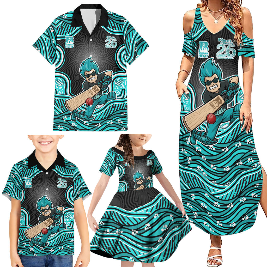 Brisbane Heat NAIDOC Week 2026 Family Matching Summer Maxi Dress and Hawaiian Shirt Aboriginal Indigenous - 50 Years of Deadly