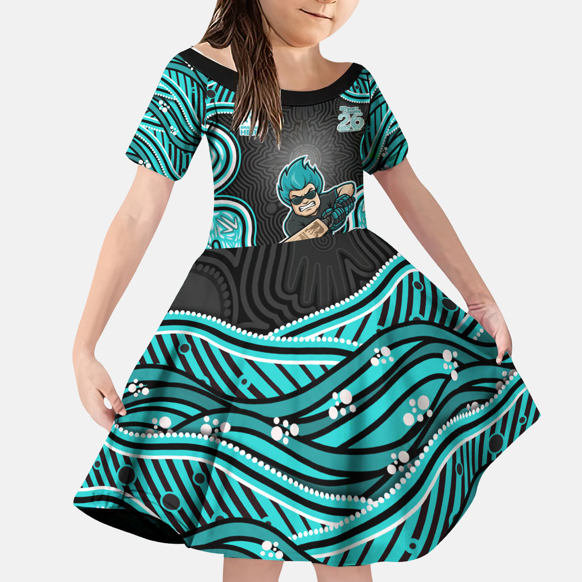 Brisbane Heat NAIDOC Week 2026 Kid Short Sleeve Dress Aboriginal Indigenous - 50 Years of Deadly